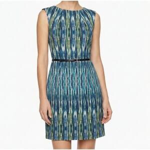 Alyx Limited Womens Size 10 Dress Sheath Cap Sleeve Blue Belted